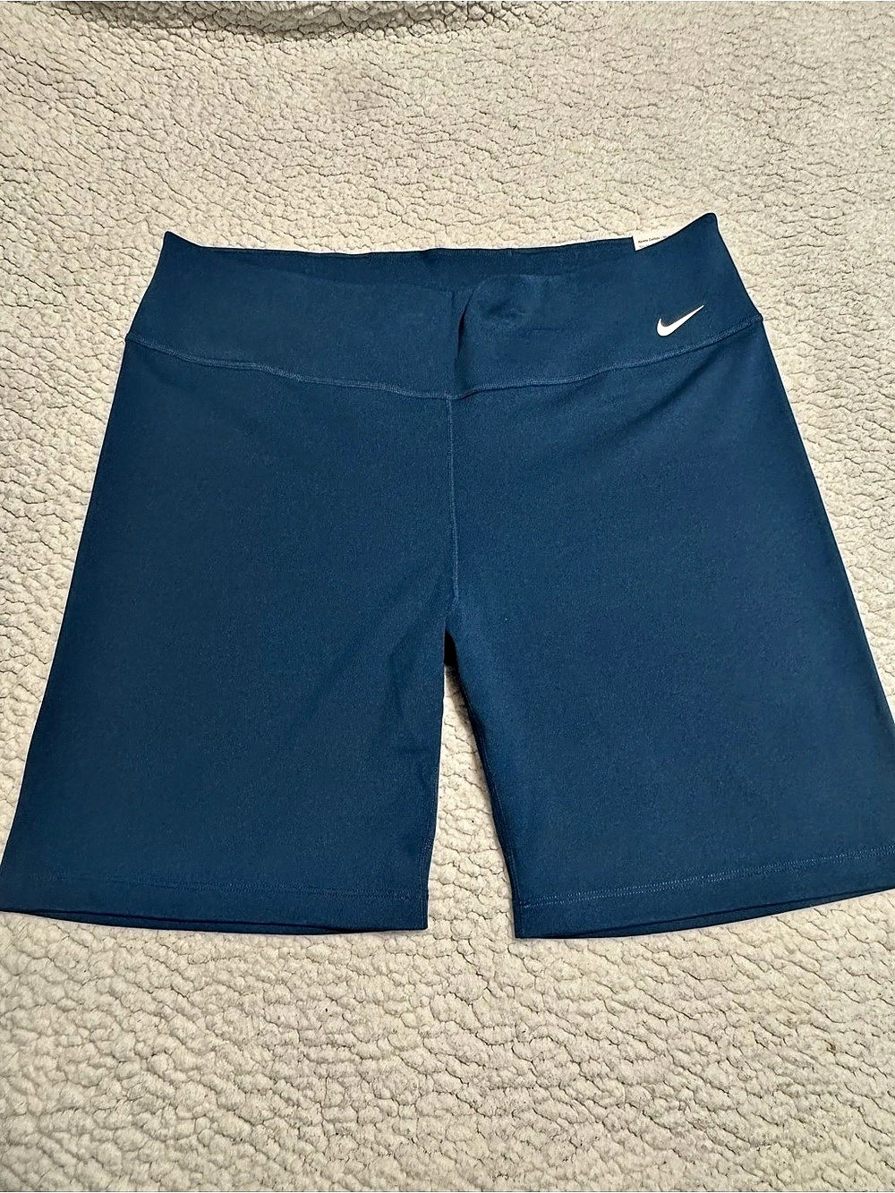 Nike One Women's Mid-Rise 7" Bike Shorts Blue Medium
